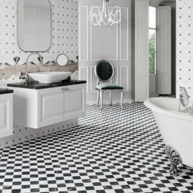 Firenze Black and White Checkered Tiles