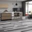 Luxent Loft Grey Wood Tiles in a kitchen/diner setting