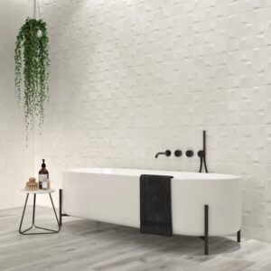 Baku white cube wall tiles