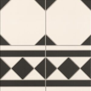 Regent Black and White Border Victorian Style Tiles