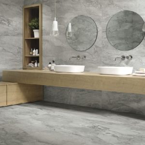 Pienza Porcelain Gloss Grey Marble Floor Tiles