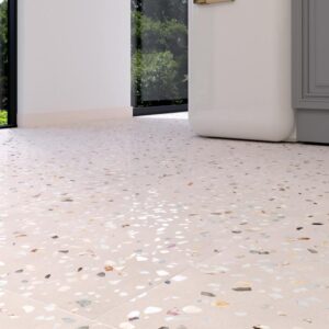 Doria Beige Terrazzo Porcelain Tile - Rectified - Room Setting