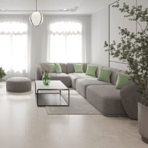Jude Grey Concrete Porcelain Tiles – Matt, Rectified - Room Setting