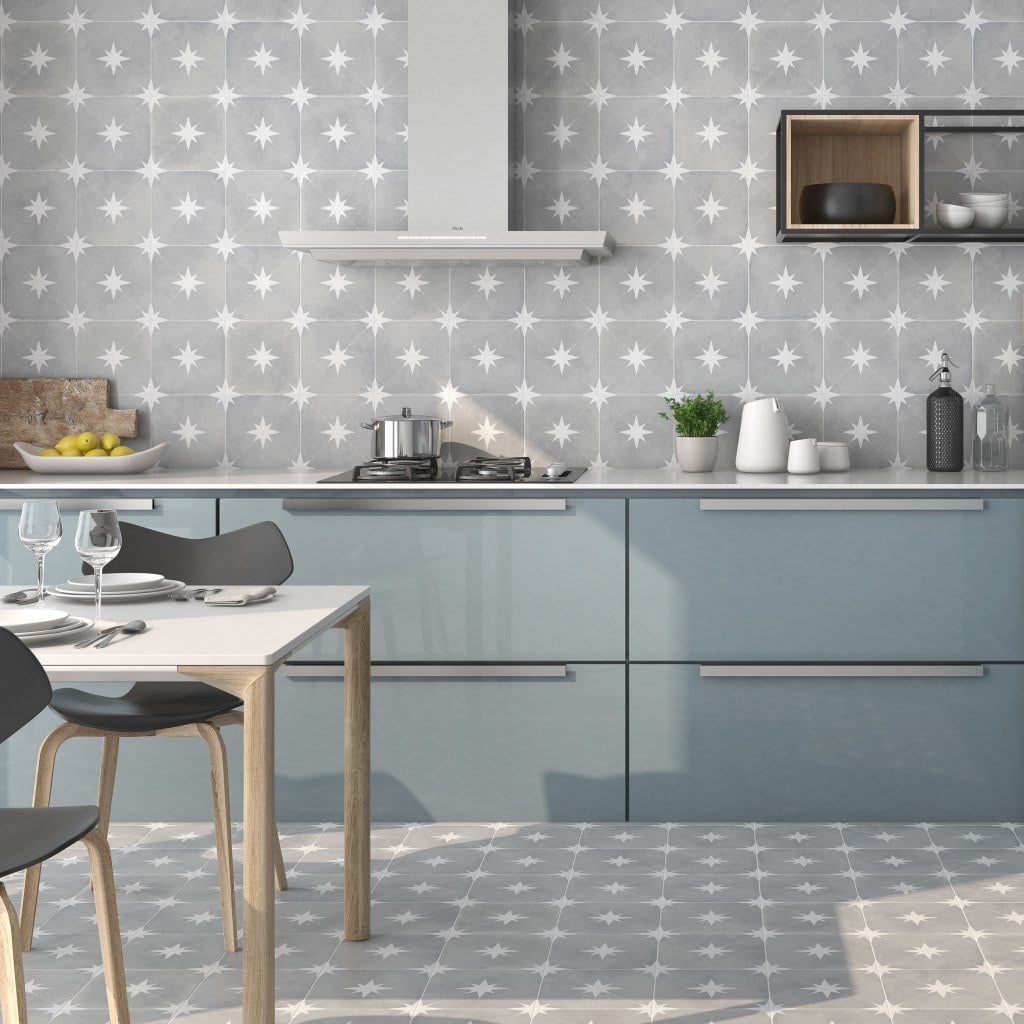 Ponent Grey Star Floor Tiles
