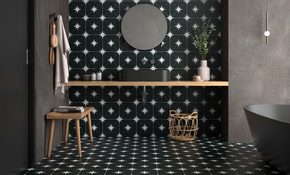 Black Tile Ideas - Art Ponent Black Star Tiles