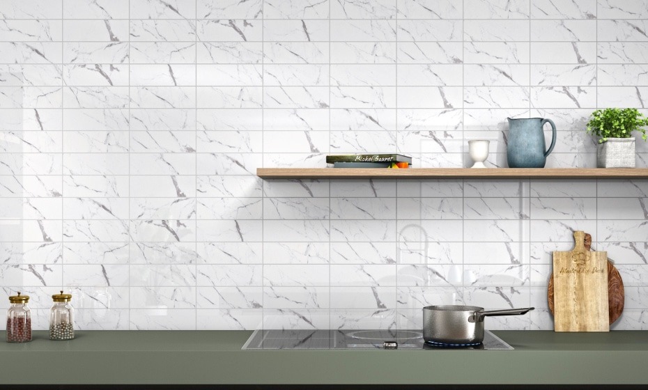 Apollo White Marble Metro Tiles