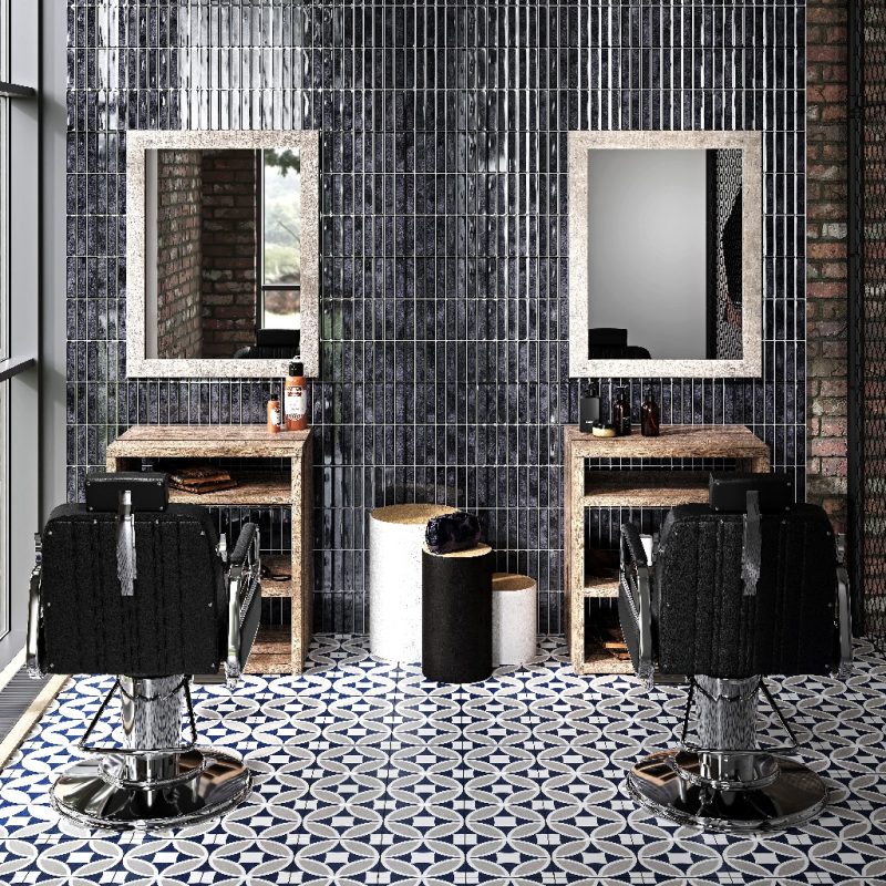 Domino Black Kit Kat Tiles Roomshot