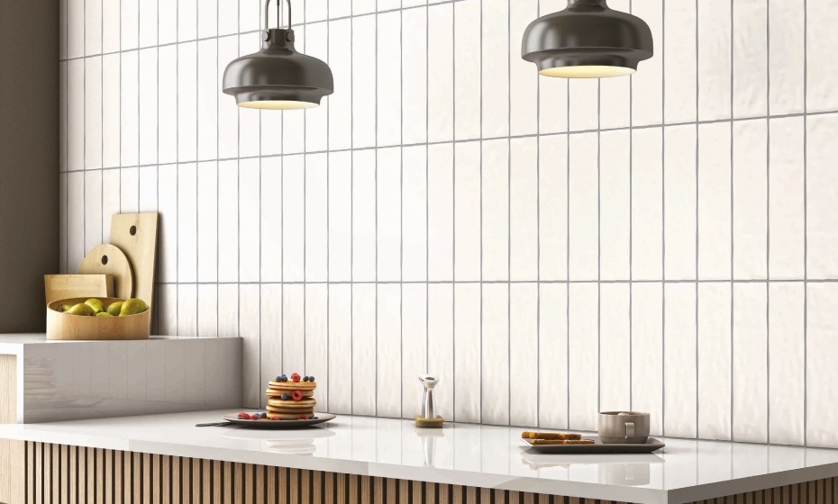 Handcraft White Metro Tiles on a kitchen wall