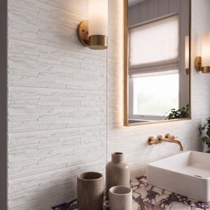Mubi White Stone Effect Matt Wall Tiles