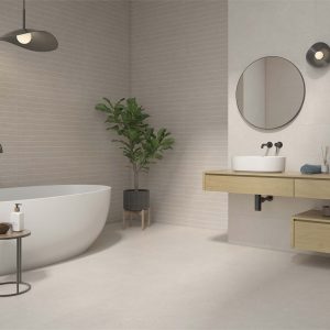 roomshot of serenna bone beige wall tiles gwo116-117
